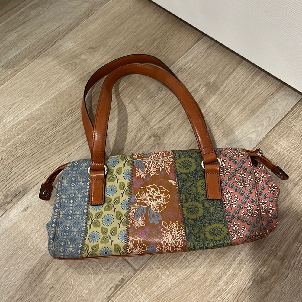 Fossil patchwork leather purse with matching wallet